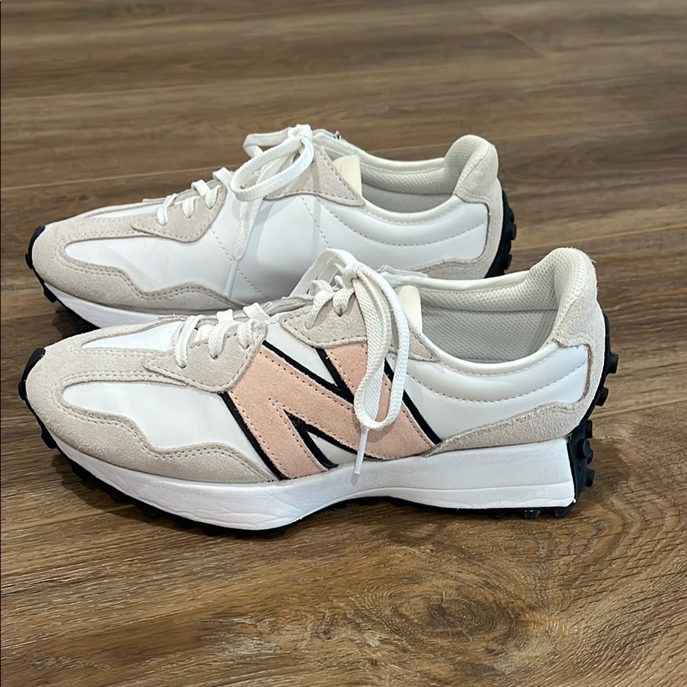 New Balance Women's White and Blush Sneakers